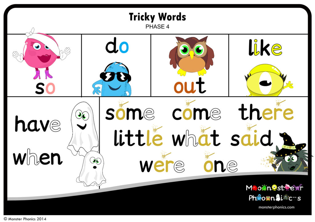 Monster Phonics Tricky Word Phase 4