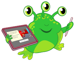 Green Froggy reading Monster Phonics ebooks